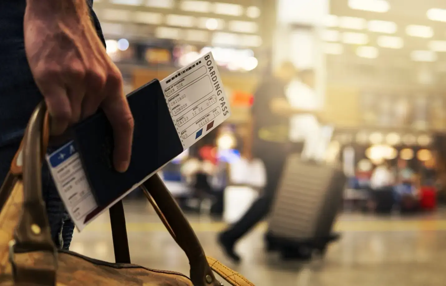 Airport ticket stock image