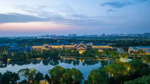 Drone view of hotel front